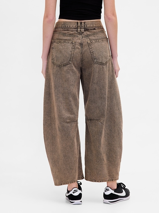 jean taille haute ultra-doux à motif fer à cheval