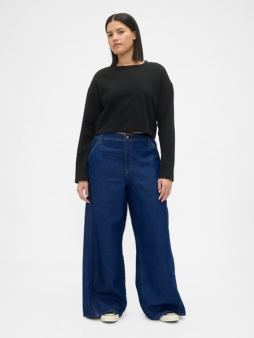 jean baggy ultra-doux taille mi-haute
