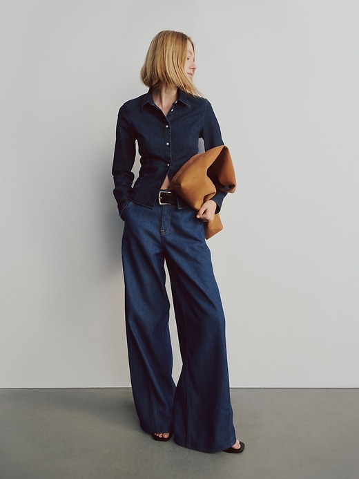 jean baggy ultra-doux taille mi-haute