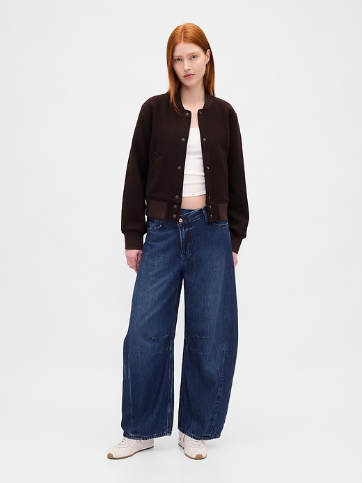 jean à taille haute ultra-doux croisé en forme de fer à cheval