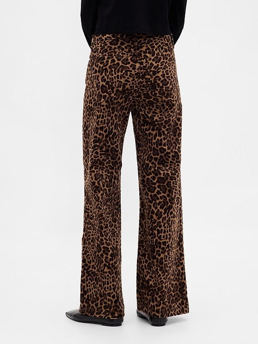 pantalon large en velours côtelé taille haute