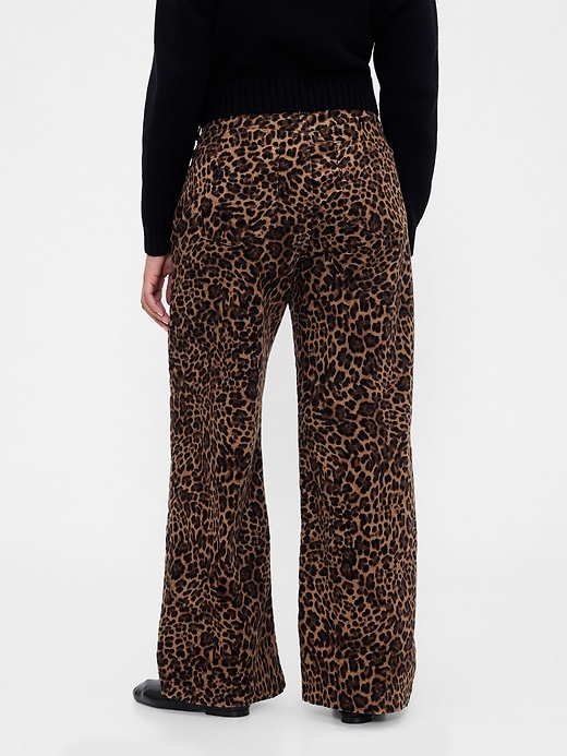 pantalon large en velours côtelé taille haute