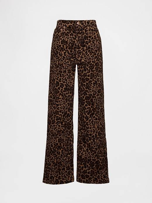 pantalon large en velours côtelé taille haute