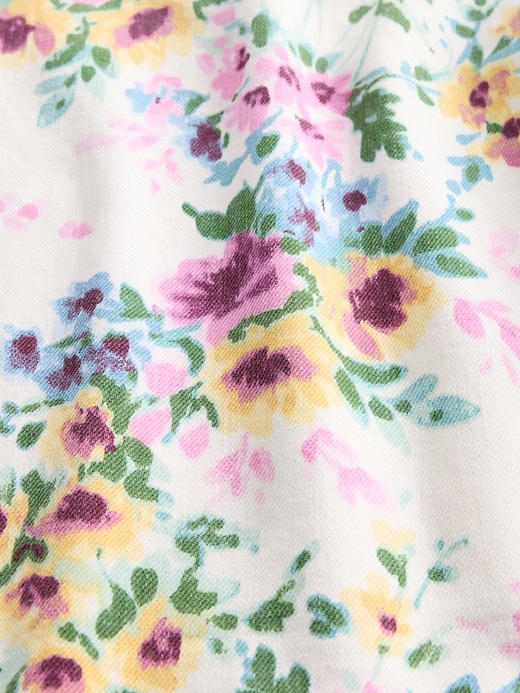 jean à fleurs taille haute