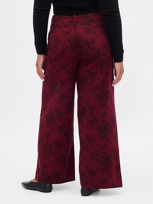 jean baggy fleuri taille mi-haute