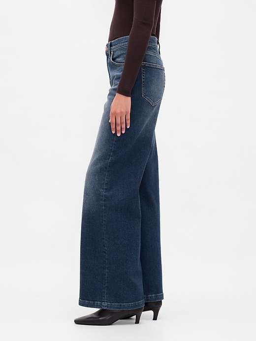 jean taille haute à jambes larges