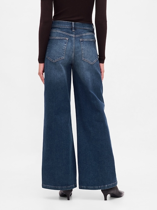 jean taille haute à jambes larges