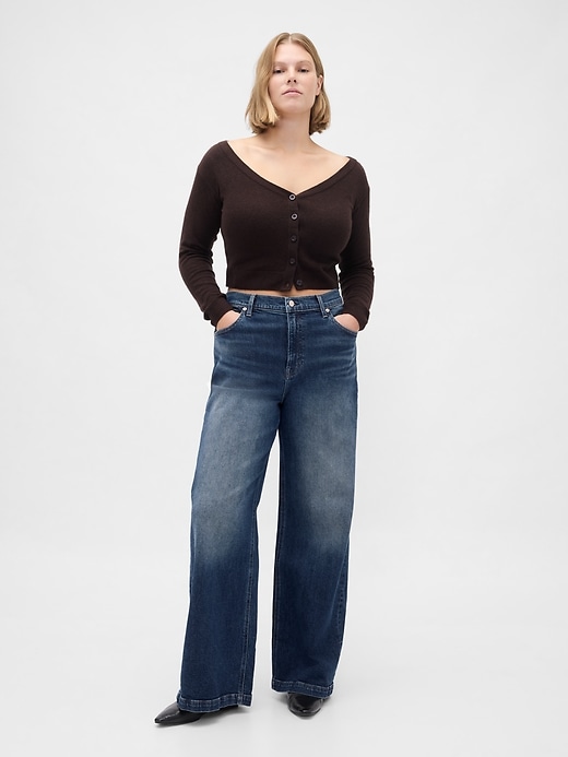 jean taille haute à jambes larges
