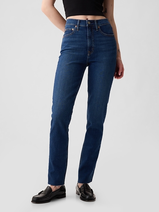 jean slim vintage taille haute