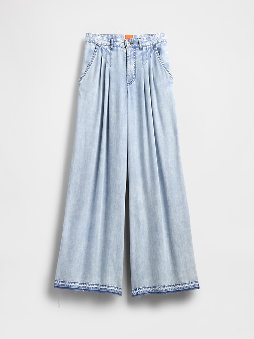 pantalon en denim drapé taille haute gapstudio