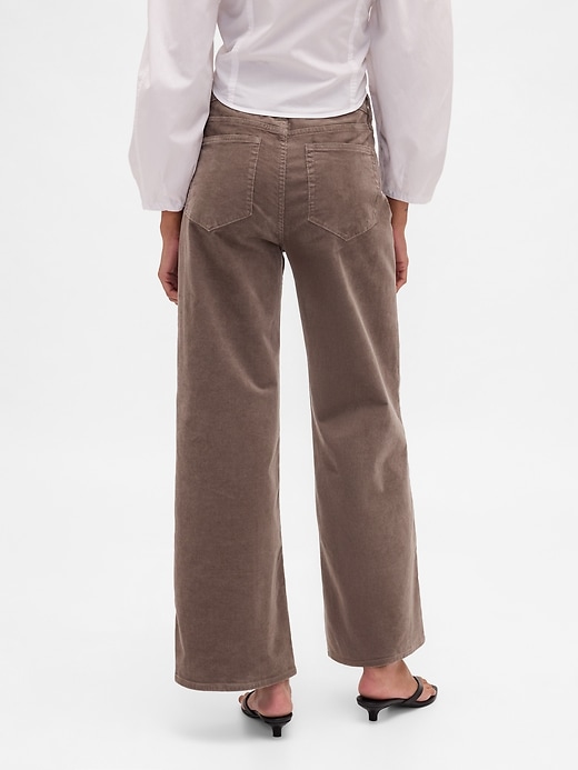 pantalon large en velours côtelé taille haute