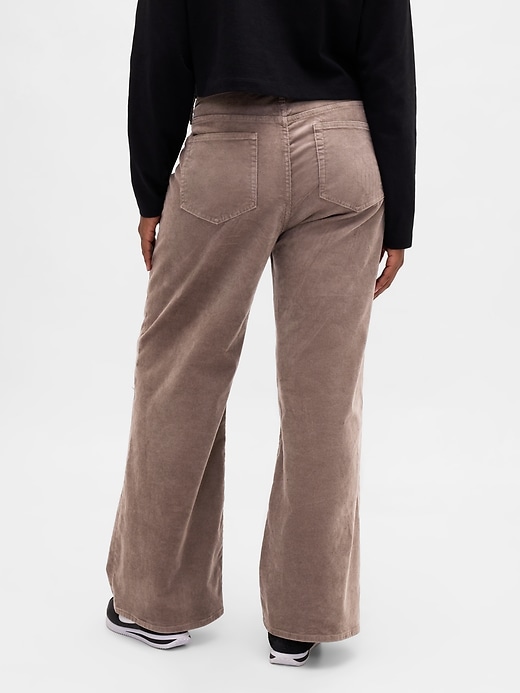 pantalon large en velours côtelé taille haute