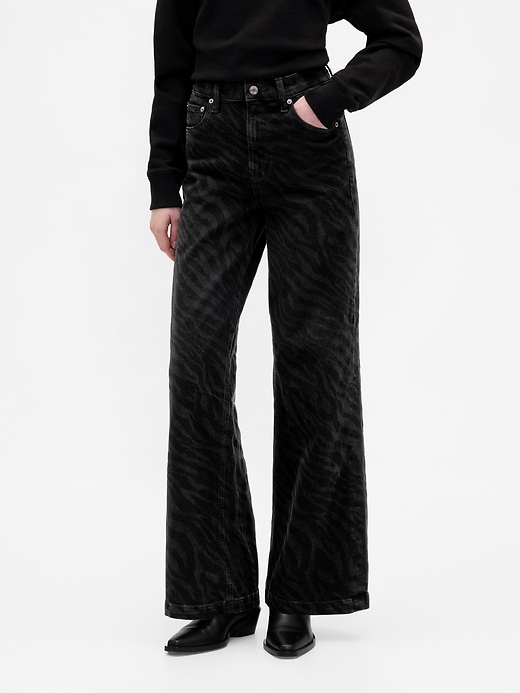 jean taille haute à jambes larges