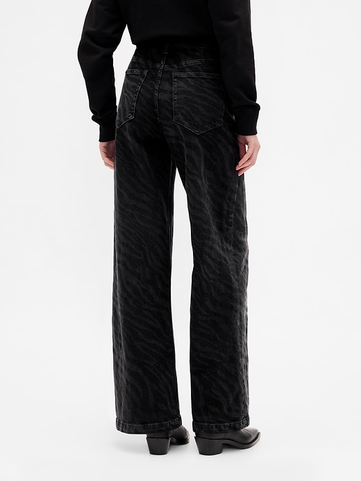 jean taille haute à jambes larges