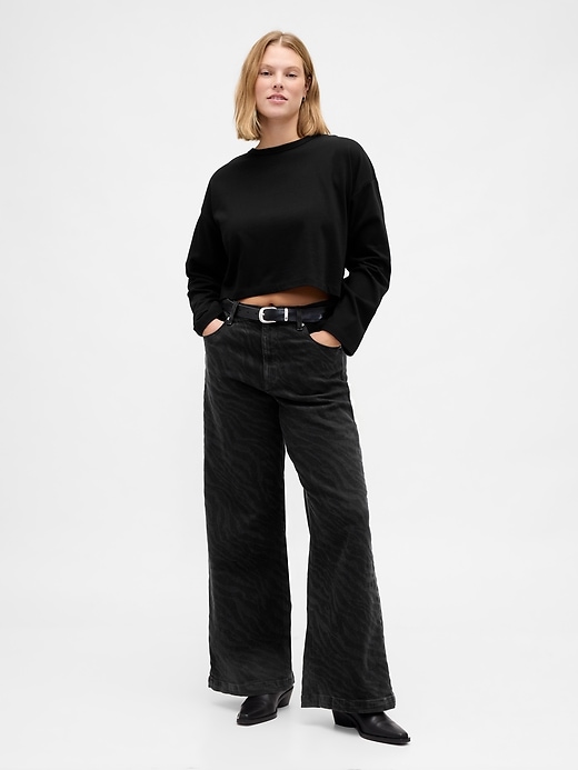 jean taille haute à jambes larges