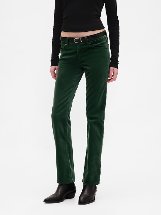 pantalon droit slim en velours taille basse style années 90