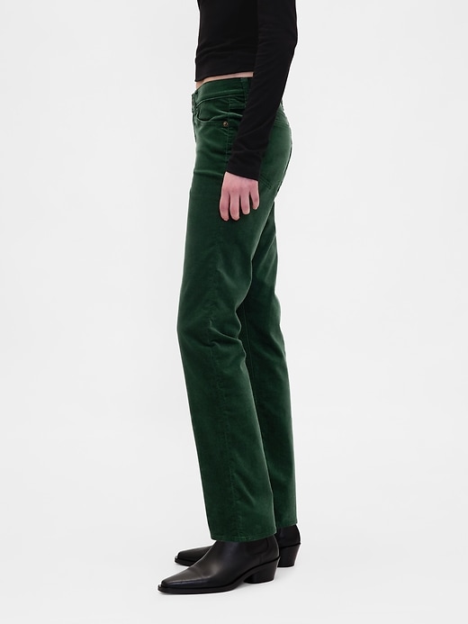 pantalon droit slim en velours taille basse style années 90