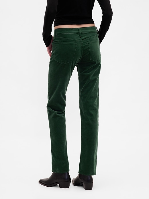 pantalon droit slim en velours taille basse style années 90