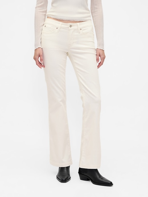 pantalon long et ajusté en velours côtelé taille basse