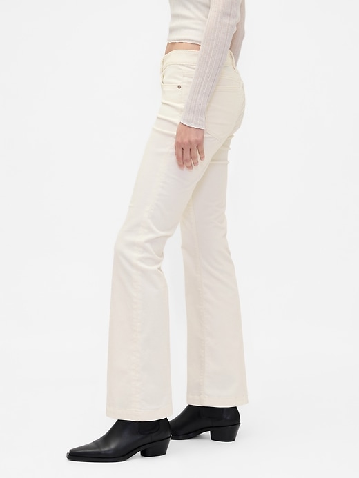 pantalon long et ajusté en velours côtelé taille basse