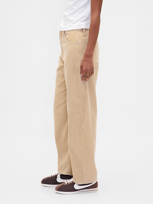 pantalon tonneau en velours côtelé taille haute