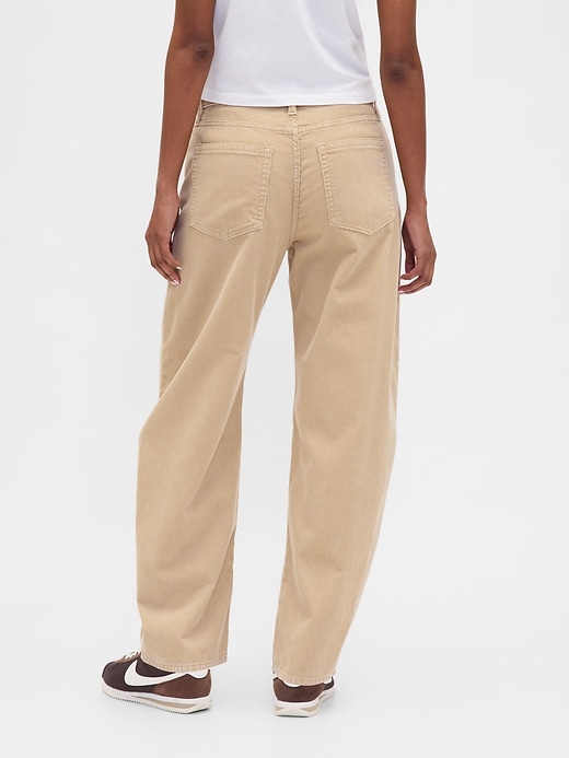 pantalon tonneau en velours côtelé taille haute