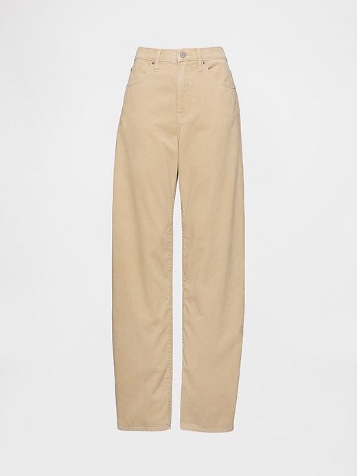 pantalon tonneau en velours côtelé taille haute