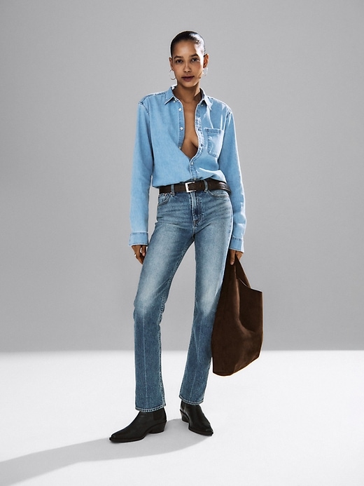 jeans taille basse longs et fins
