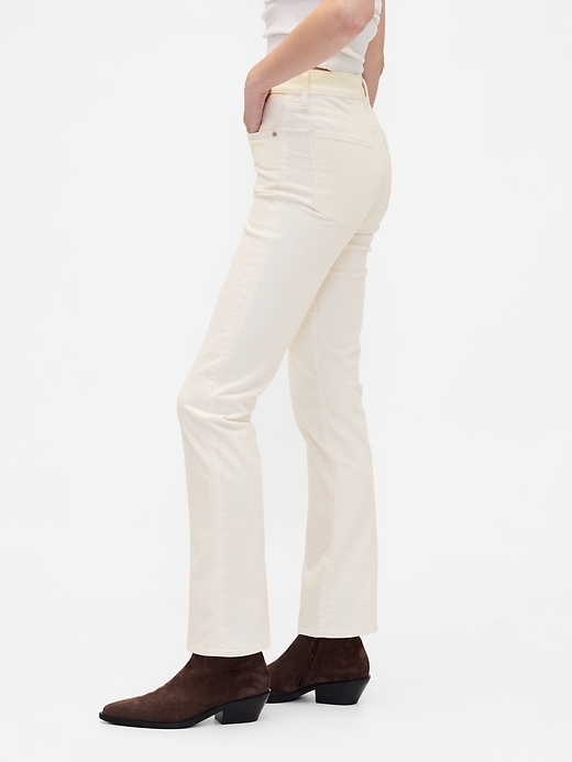 pantalon droit slim en velours côtelé taille haute années 90