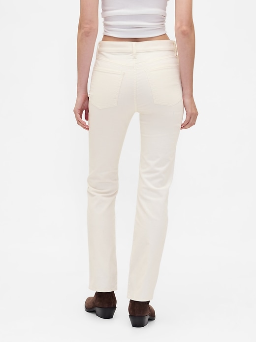 pantalon droit slim en velours côtelé taille haute années 90