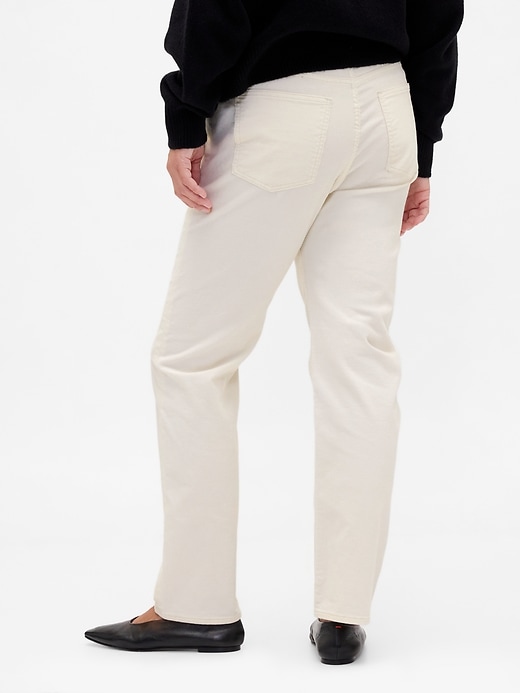 pantalon droit slim en velours côtelé taille haute années 90