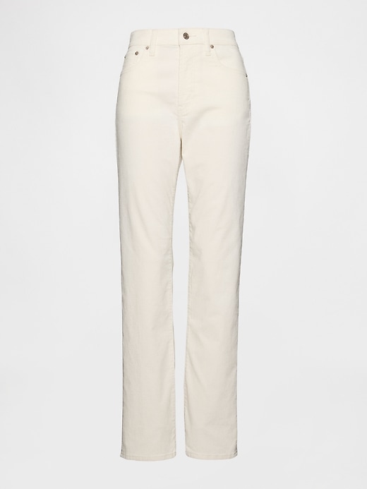pantalon droit slim en velours côtelé taille haute années 90