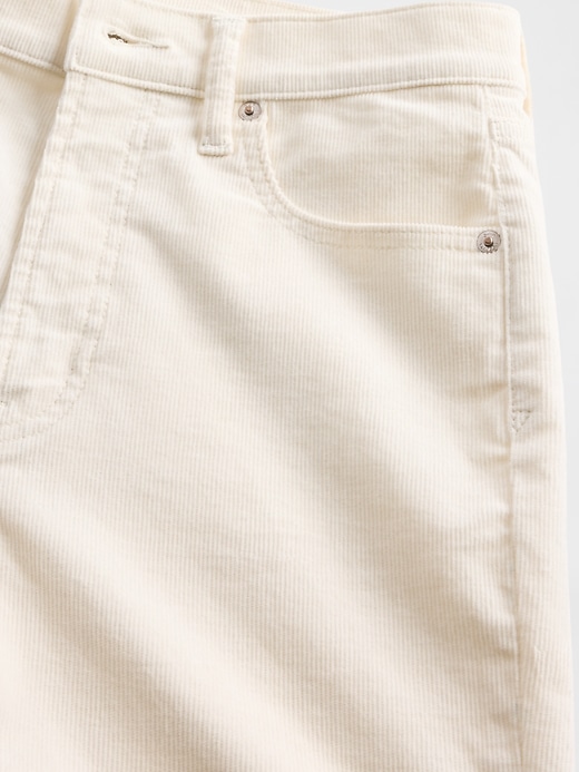 pantalon droit slim en velours côtelé taille haute années 90
