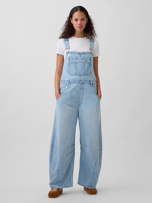 salopette en denim ultra-doux en forme de fer à cheval