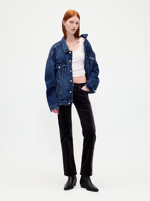 pantalon droit slim en velours taille basse style années 90