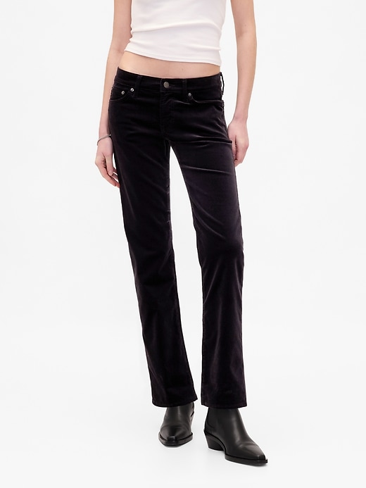 pantalon droit slim en velours taille basse style années 90