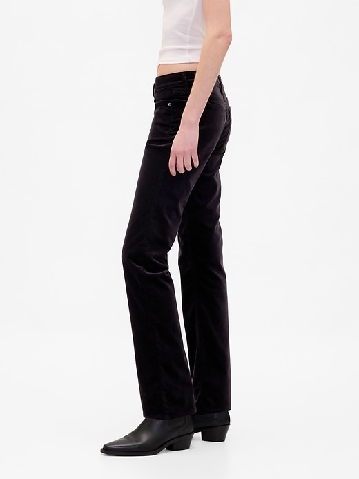 pantalon droit slim en velours taille basse style années 90