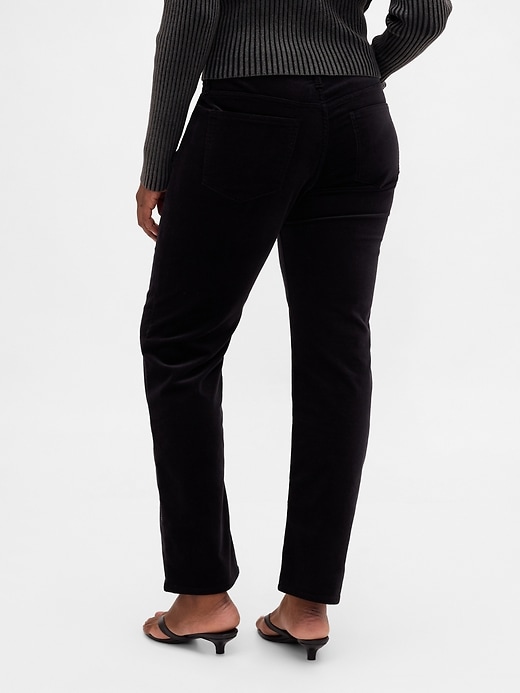 pantalon droit slim en velours taille basse style années 90