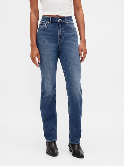 jean slim droit taille haute pour femmes rondes style années 90