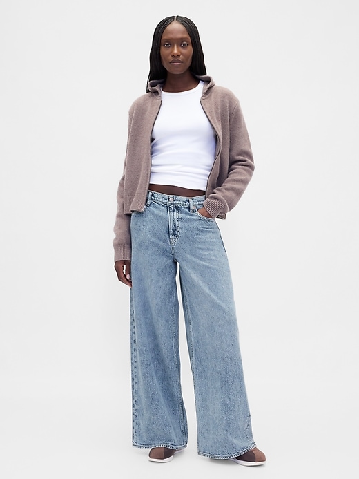 jean baggy ultra-doux taille mi-haute