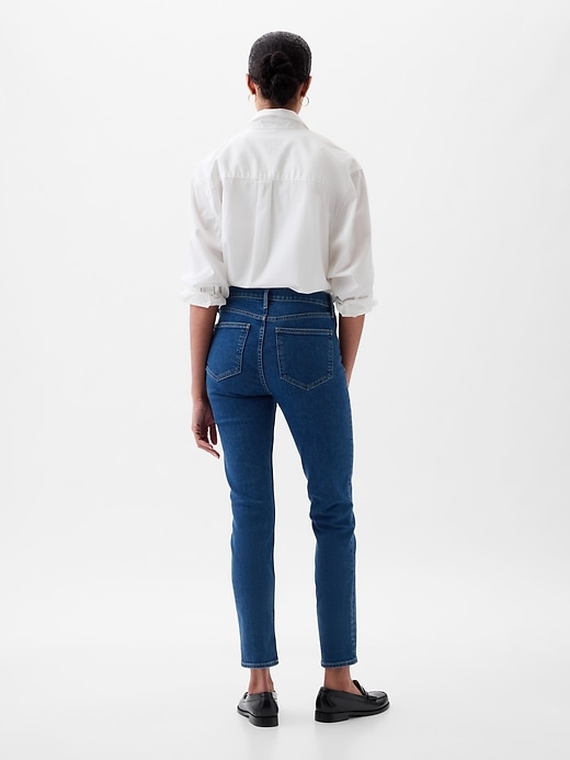 jean slim vintage taille mi-haute