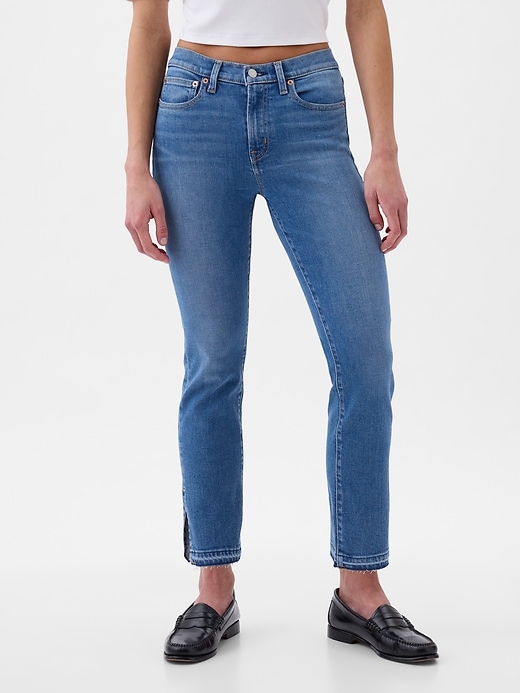 jean slim vintage taille mi-haute