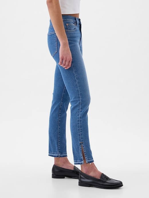 jean slim vintage taille mi-haute