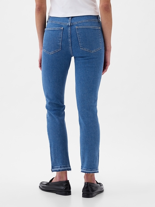 jean slim vintage taille mi-haute