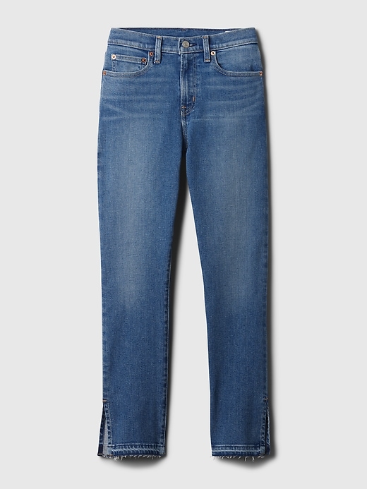 jean slim vintage taille mi-haute