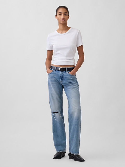 jean droit souple taille mi-haute