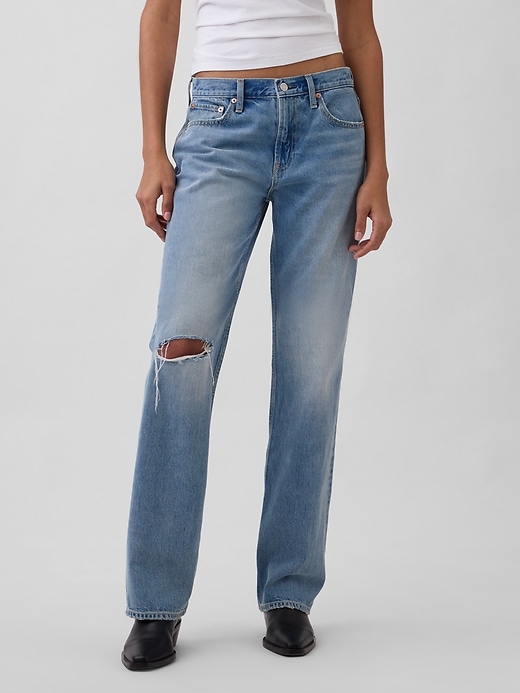 jean droit souple taille mi-haute