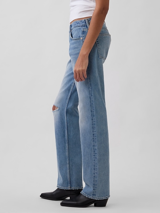 jean droit souple taille mi-haute
