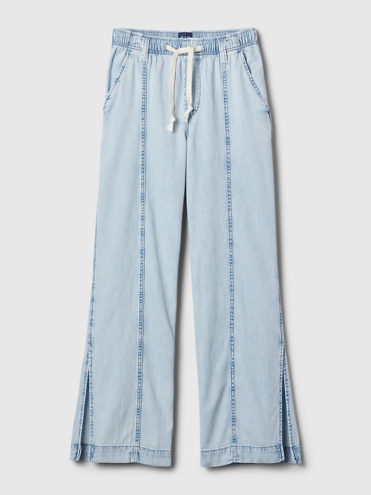 pantalon en denim à jambes larges et confortables