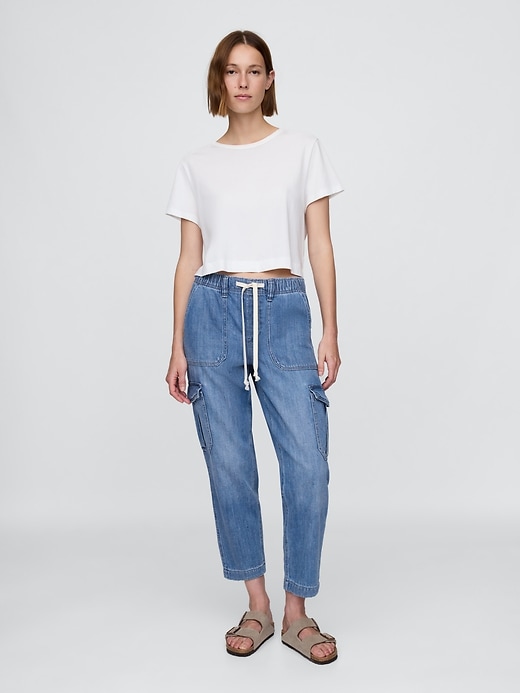 pantalon de jogging cargo facile en denim
